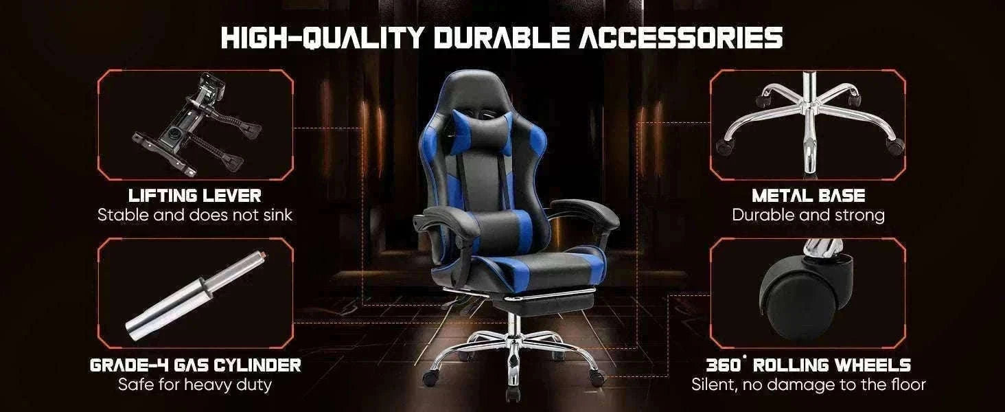 Ergonomic Racing Gaming Chair with Lumbar Support and Flip-Up Arms-Red / United States