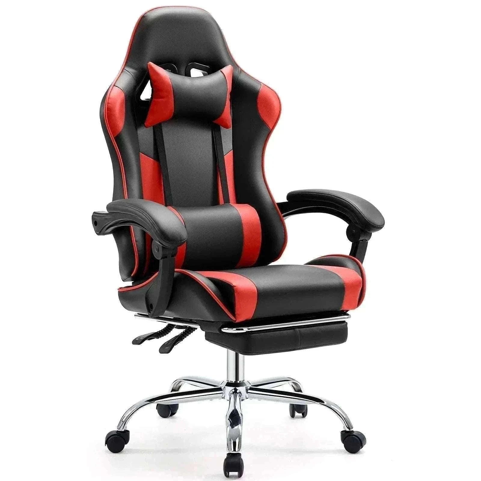Ergonomic Racing Gaming Chair with Lumbar Support and Flip-Up Arms-Red / United States