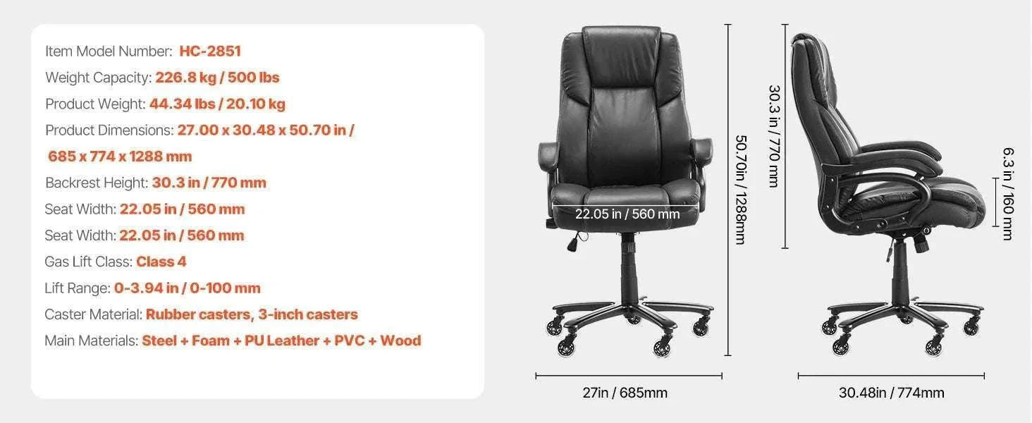 Ergonomic Reclining Office Chair with Footrest & 300lb Support-400lb Footrest Brown / United States