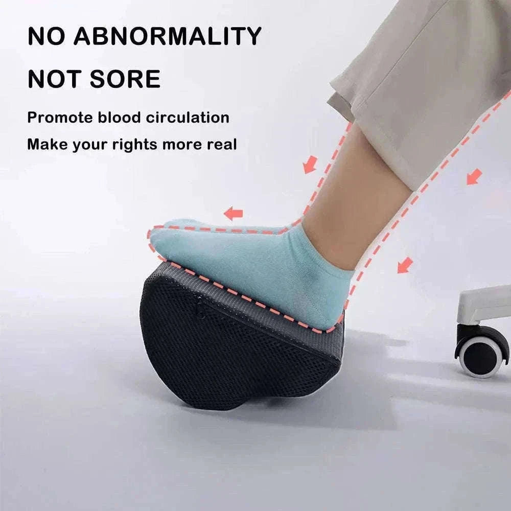 Ergonomic Under-Desk Memory Foam Foot Rest Support-Water droplet-Black