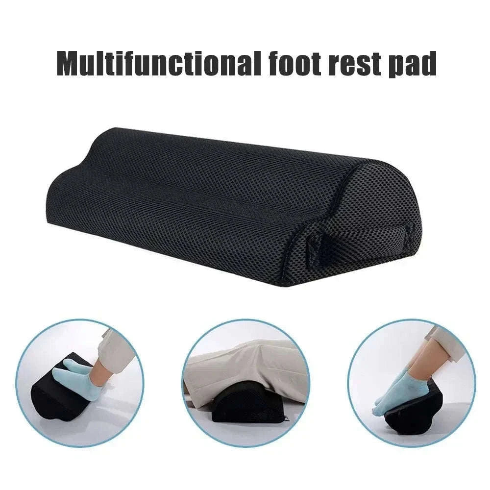 Ergonomic Under-Desk Memory Foam Foot Rest Support-Water droplet-Black