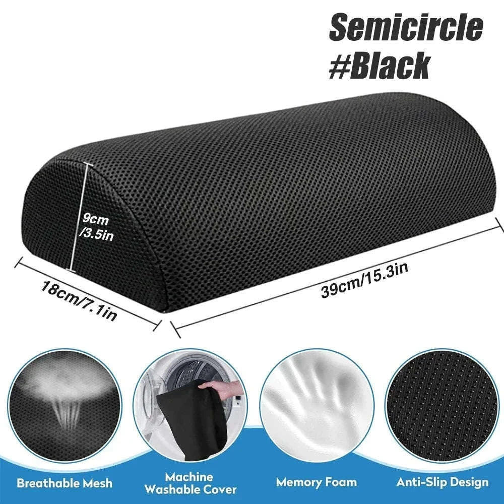 Ergonomic Under-Desk Memory Foam Foot Rest Support-Water droplet-Black