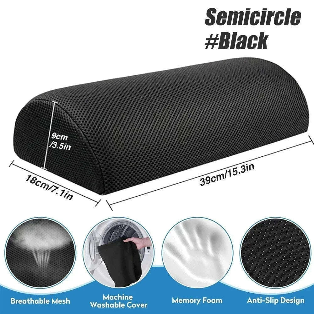 Ergonomic Under-Desk Memory Foam Foot Rest Support-Water droplet-Black