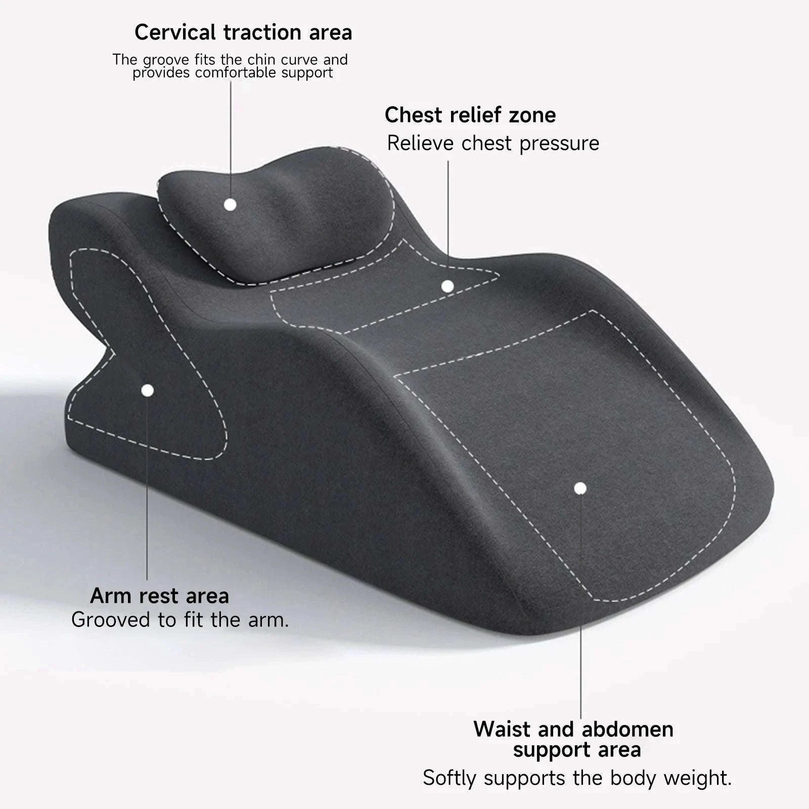 Ergonomic Wedge Pillow 30°/60° Adjustable Memory Foam Support-Light gray / france