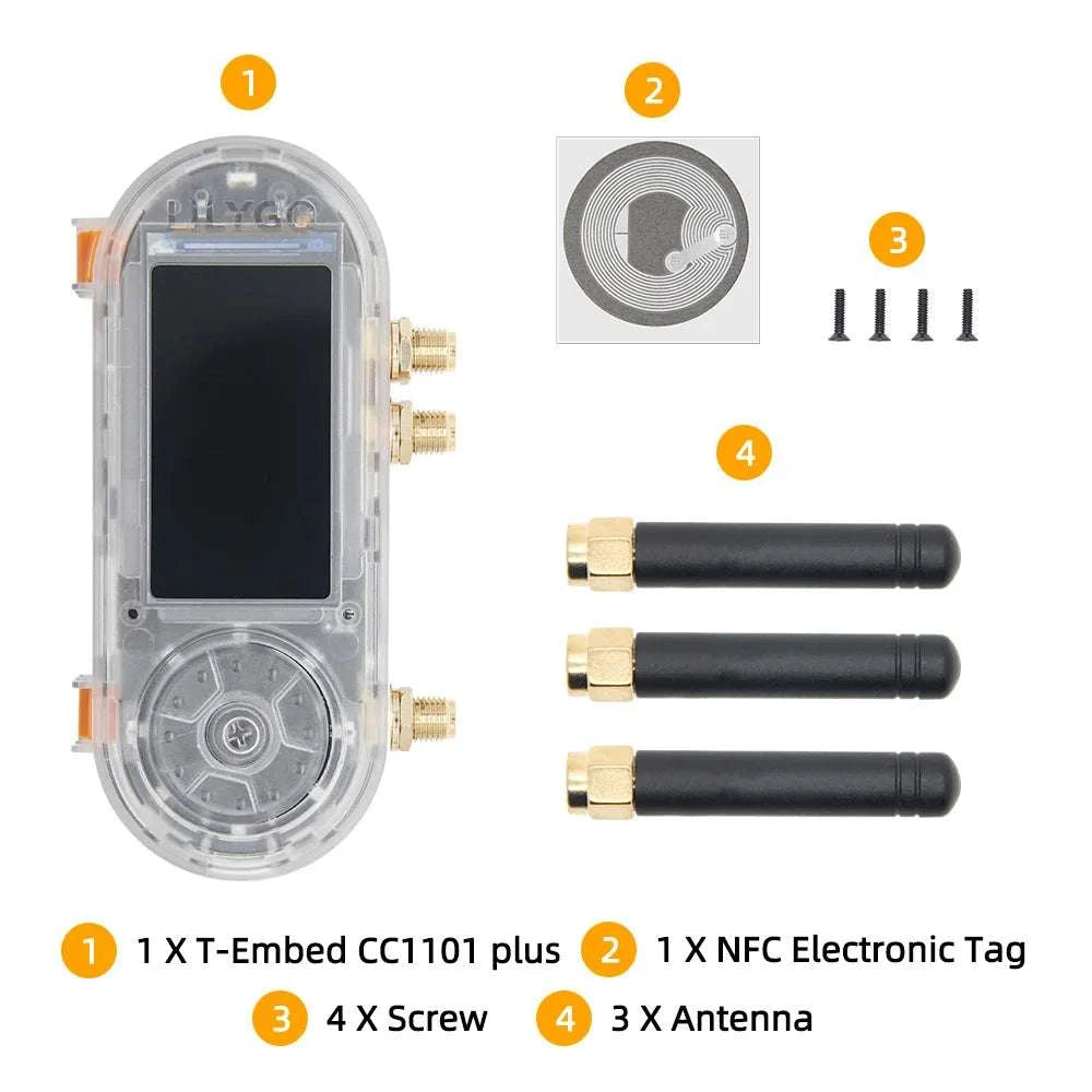 ESP32-S3 RF Development Board with CC1101, NFC, LCD & 1300mAh Battery-Transparent(Ext.Ant) / China Mainland / T-Embed PLUS
