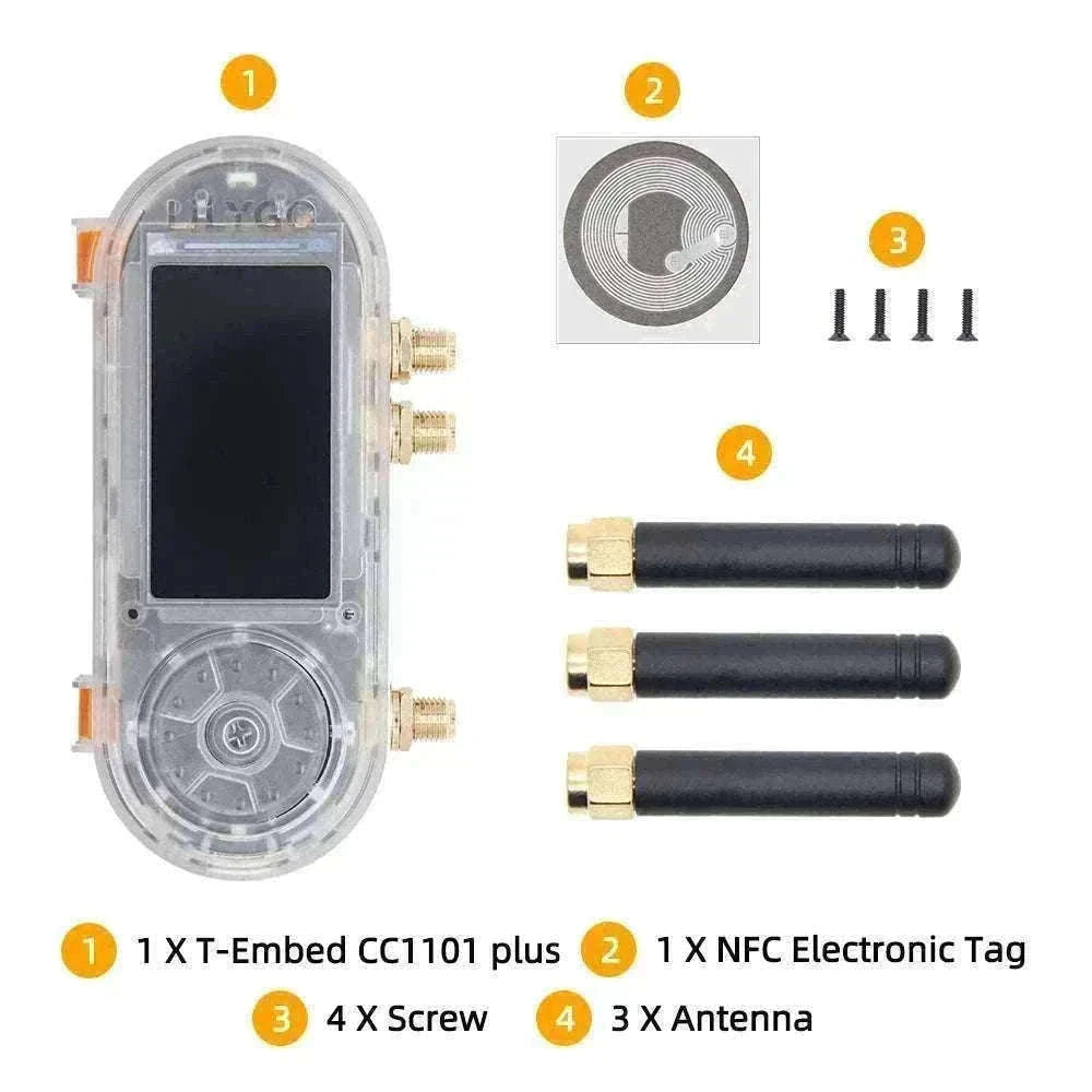 ESP32-S3 RF Development Board with CC1101, NFC, LCD & 1300mAh Battery-Transparent(Ext.Ant) / China Mainland / T-Embed PLUS