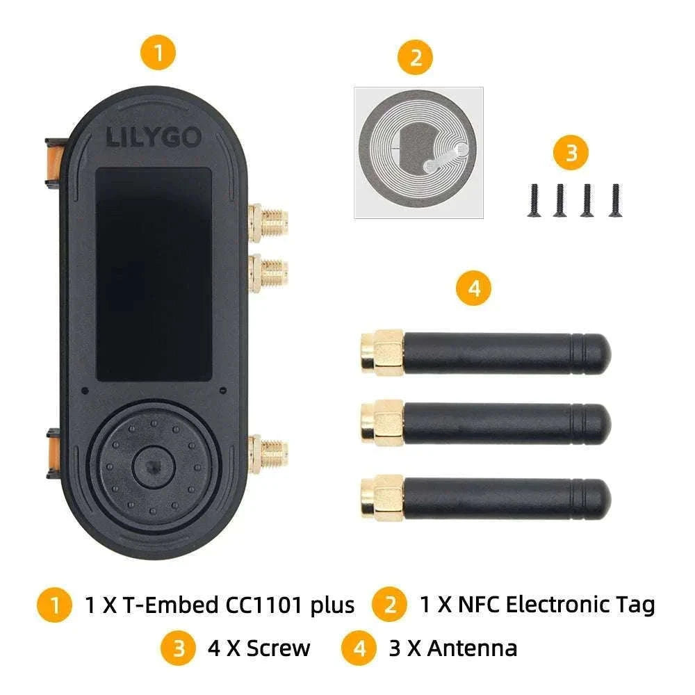 ESP32-S3 RF Development Board with CC1101, NFC, LCD & 1300mAh Battery-Transparent(Ext.Ant) / China Mainland / T-Embed PLUS