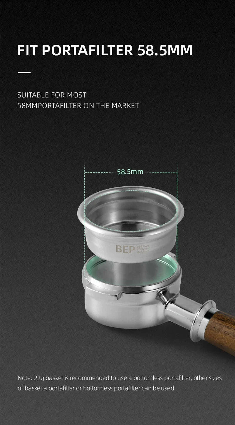 Espresso Filter Basket 15g Double-Layer Stainless Steel-58.5mm 15g / United States