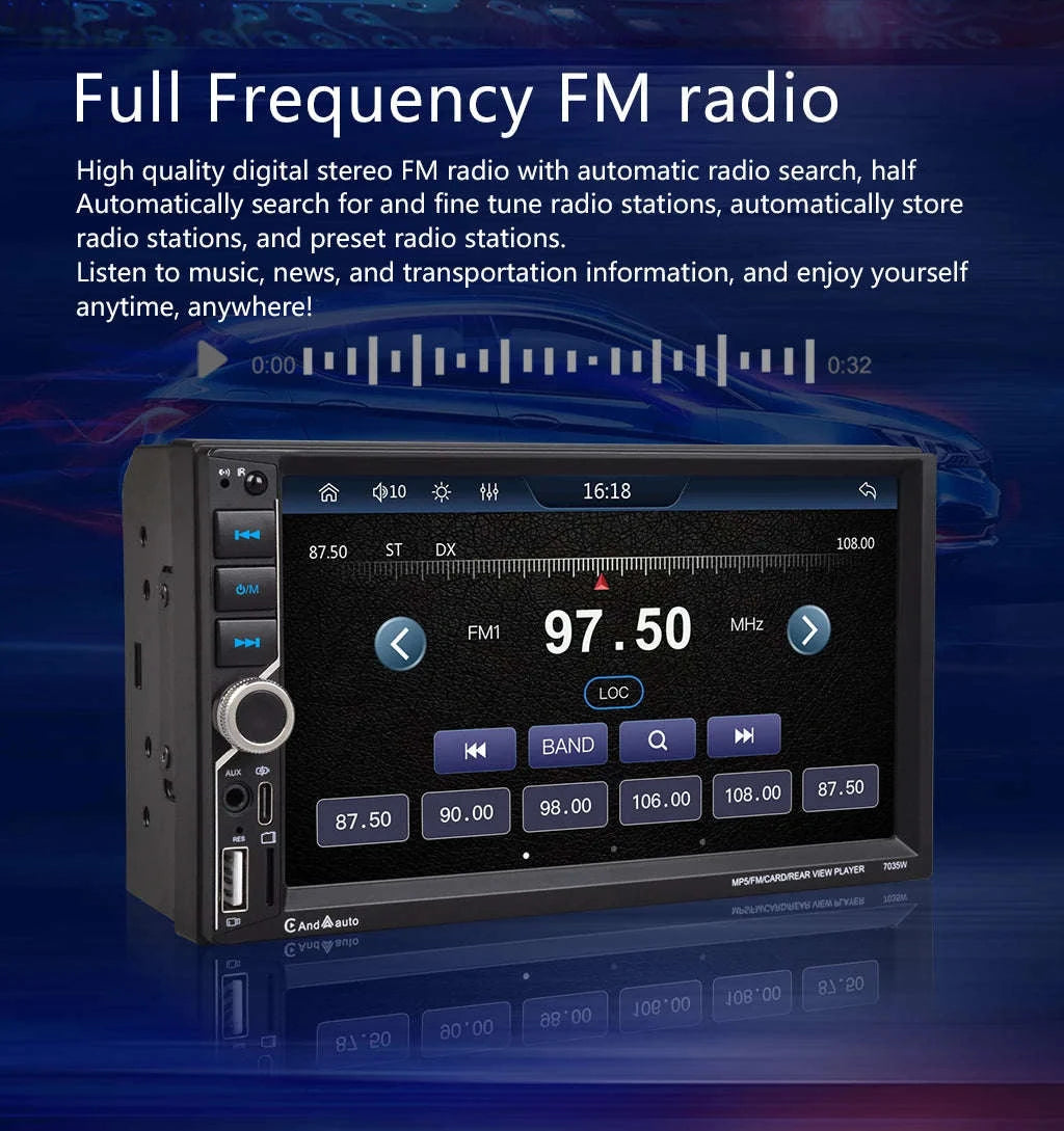 ESSGOO 7 Inch Car Radio with CarPlay & Android Auto-7 inch 12 LED Mic / UNITED KINGDOM