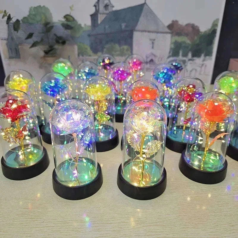 Eternal Rose LED Flower for Romantic Decor and Gifting-YellowColored light
