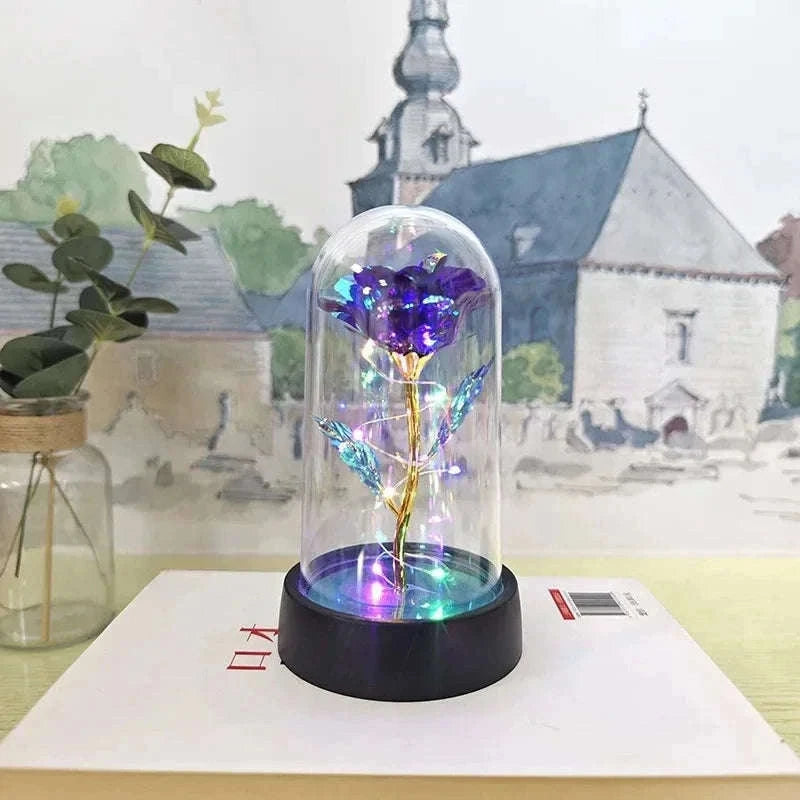 Eternal Rose LED Flower for Romantic Decor and Gifting-YellowColored light
