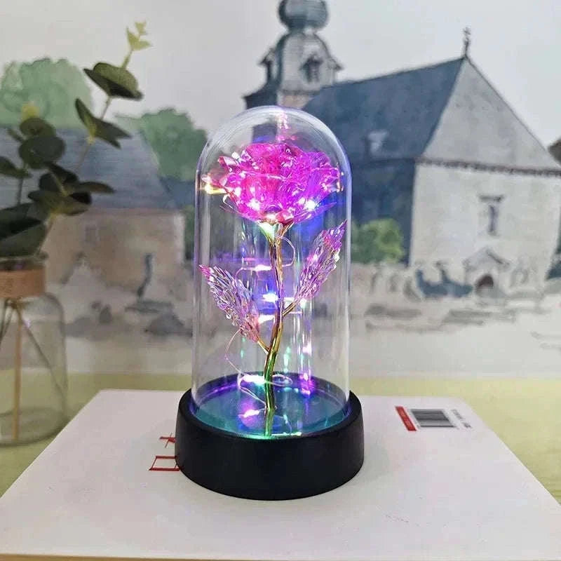 Eternal Rose LED Flower for Romantic Decor and Gifting-YellowColored light