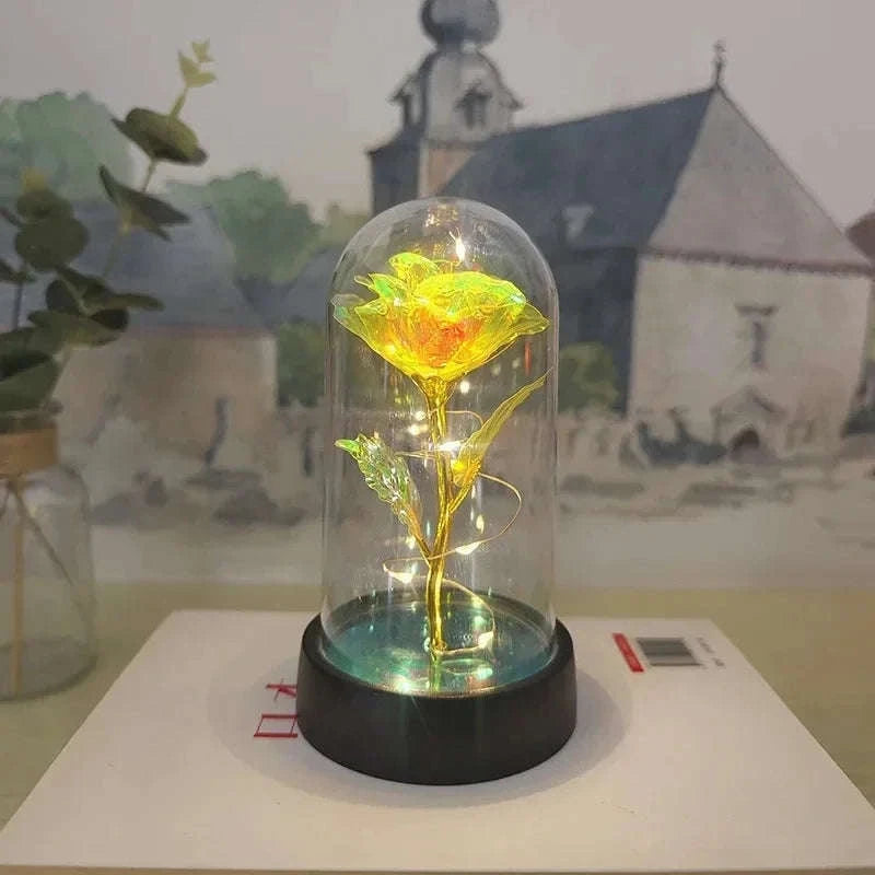 Eternal Rose LED Flower-YellowColored light