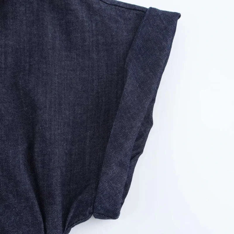 ETJ 2025 Spring Denim Dress-Navy Blue / L