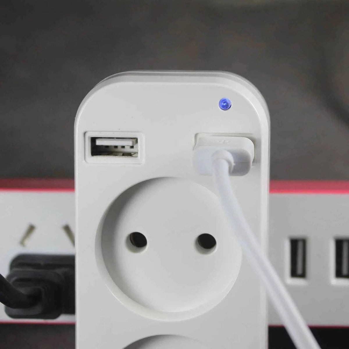 EU Plug Power Strip Adapter with 2 USB Ports-1 Pcs Type C