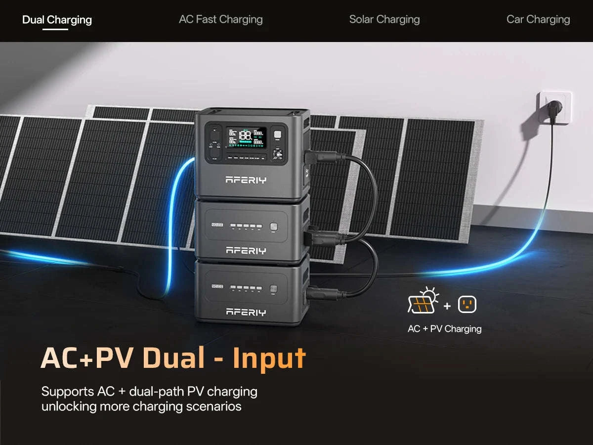 EU STOCK AFERIY P280 Portable Emergency Power Station 2800W 2048Wh LiFePO4 Solar Generator for Home Backup Outdoor Camping RV-AF-P280 / EU PLUG