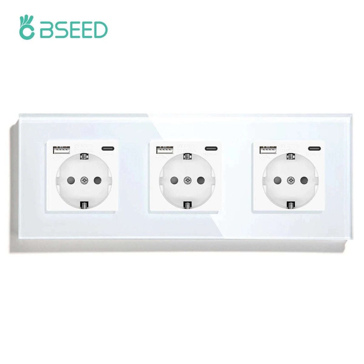 EU USB Wall Socket with USB-C and USB-A Ports-Type-C Double Black / CHINA