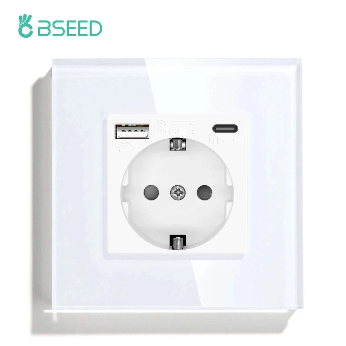 EU USB Wall Socket with USB-C and USB-A Ports-Type-C Double Black / CHINA