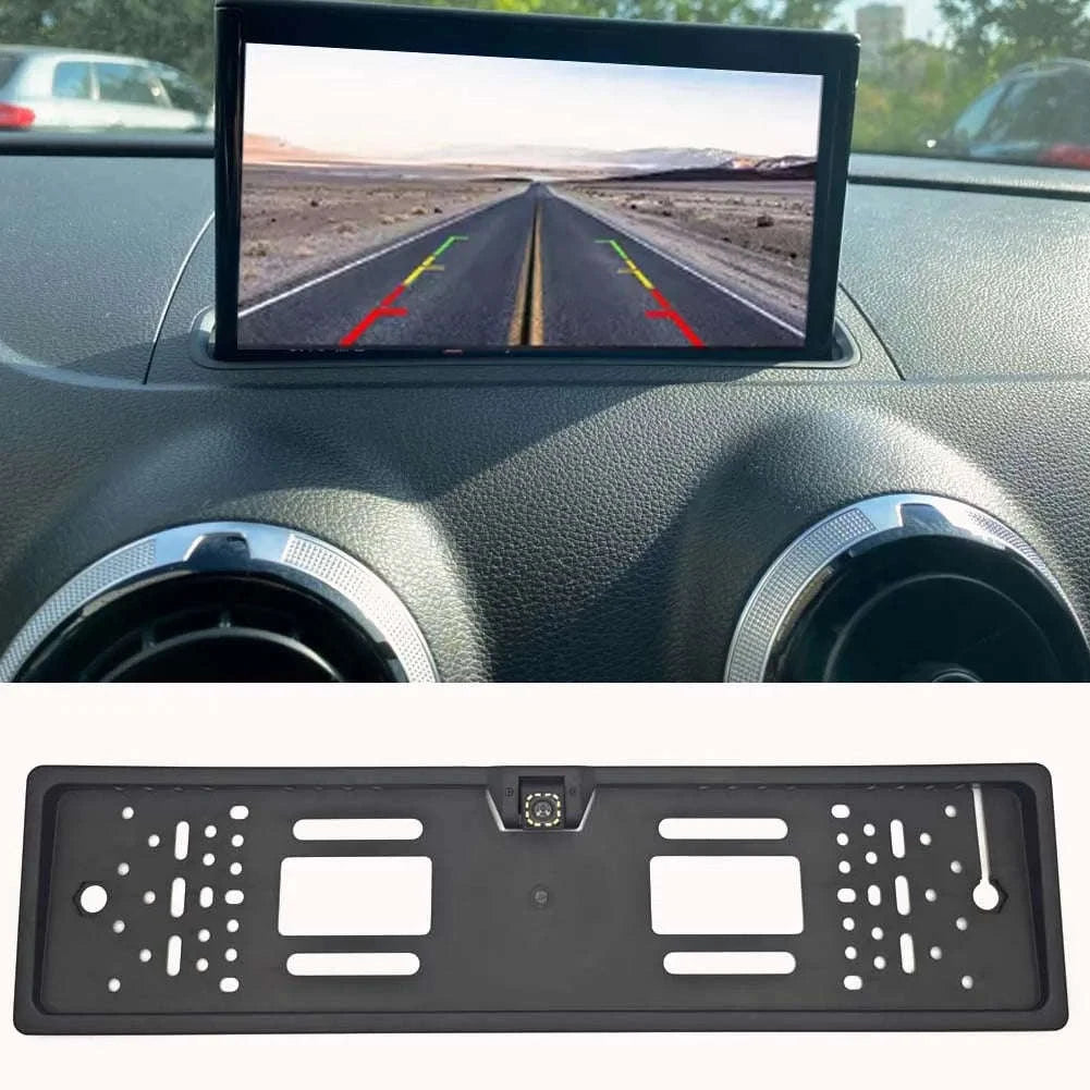 European License Plate Frame Backup Camera with Night Vision-4 LED