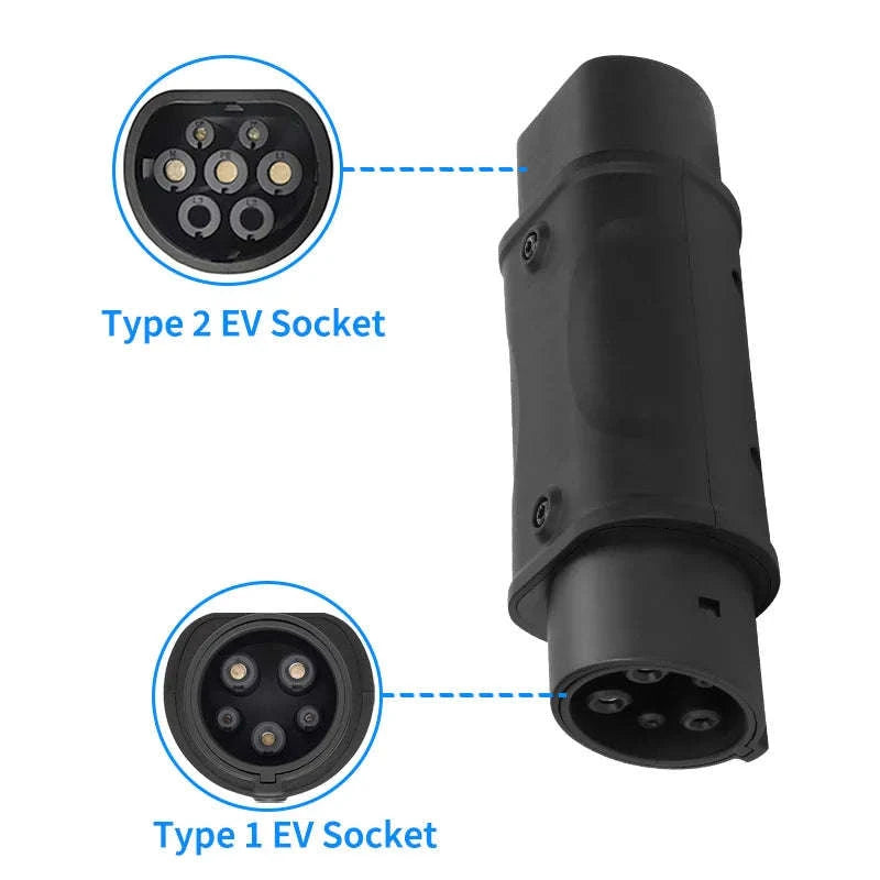 EV Charging Adapter Type 2 to Type 1 J1772 Converter-7.2kW Tyoe2 to Type1 / france