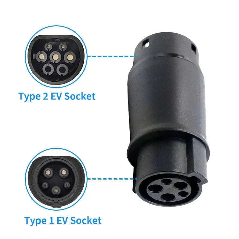 EV Charging Adapter Type 2 to Type 1 J1772 Converter-7.2kW Tyoe2 to Type1 / france