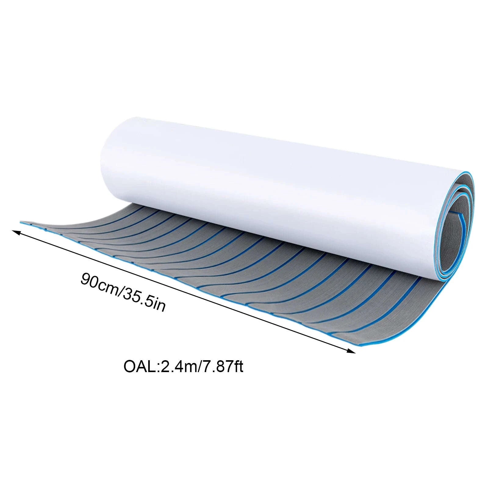 EVA Foam Faux Teak Boat Flooring Mat 240 x 90 cm-Blue / United States