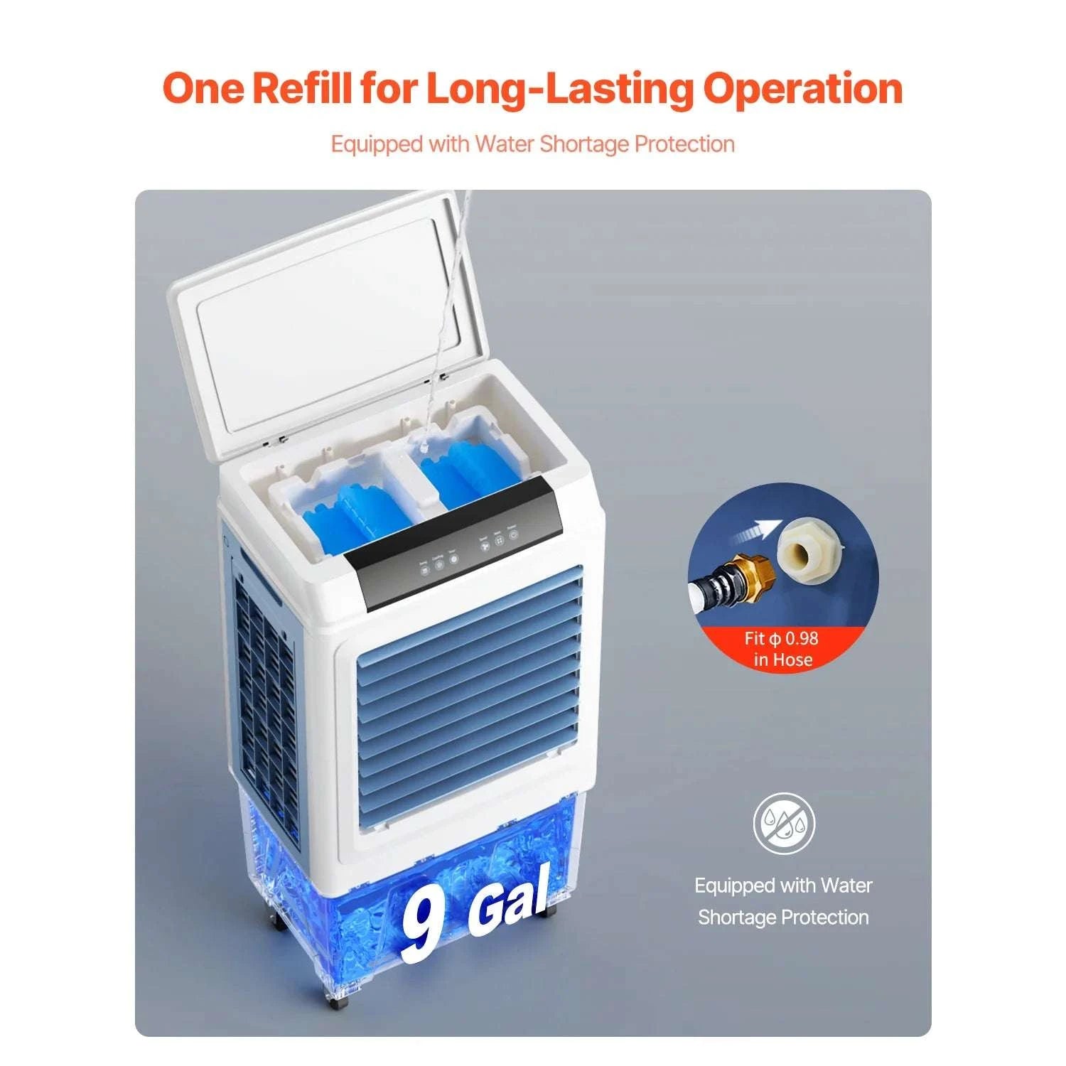Evaporative Air Cooler 3100 CFM with 9 Gal Tank, Remote & Timer-26L / United States