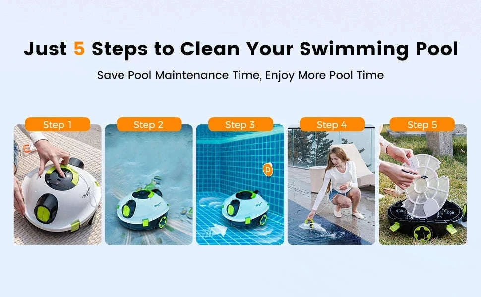 EVERCROSS BOT Y10 Pool Robot Floor Cleaner-Black / GERMANY