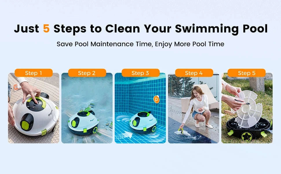 EVERCROSS BOT Y10 Pool Robot Floor Cleaner-Blue / GERMANY