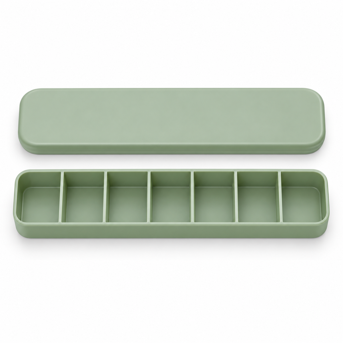 7-compartment weekly pill organizer on white background