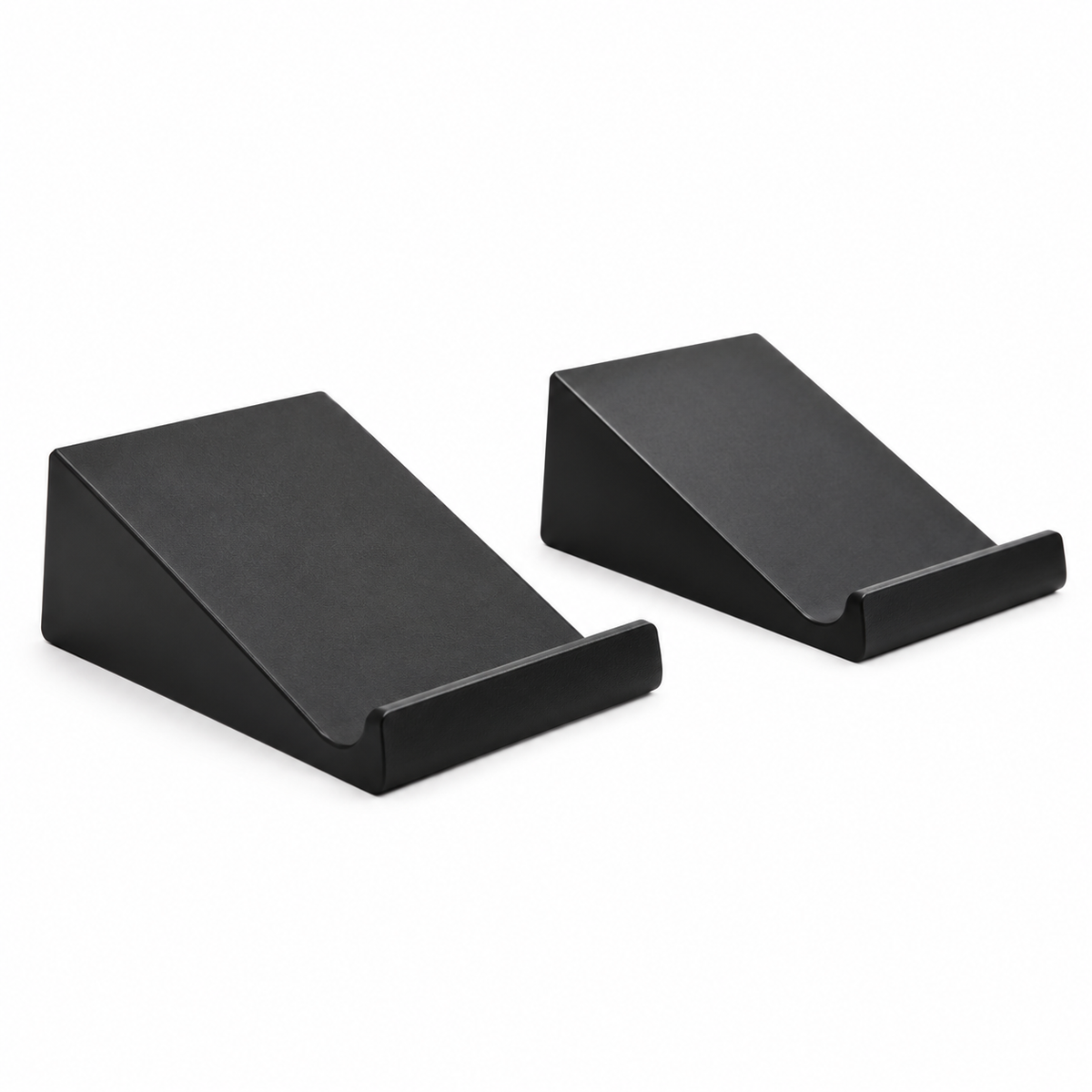 Desktop speaker stands on white background