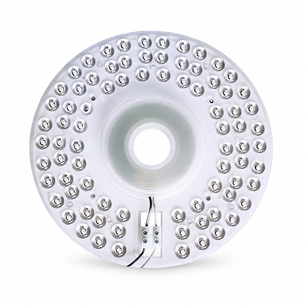 Round LED ceiling-light replacement module on white background