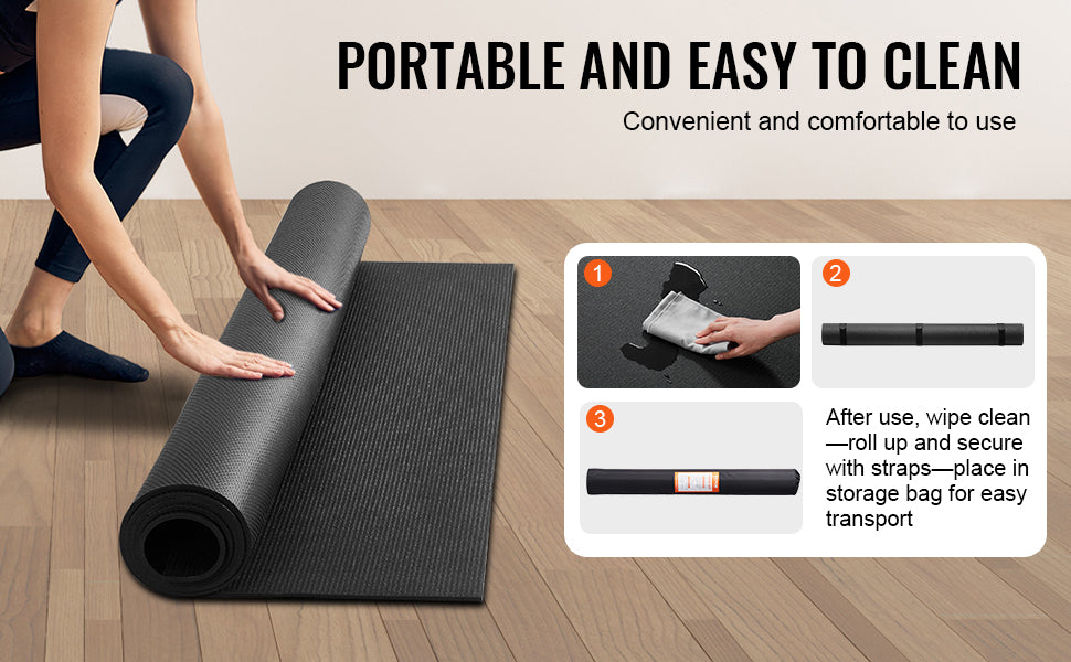 Non-Slip High Density Yoga Mat with Carry Bag & Strap