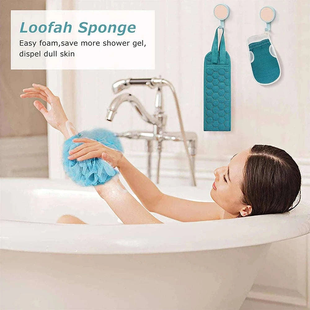 Exfoliating Body Scrubber Set-labeitiao-lanse
