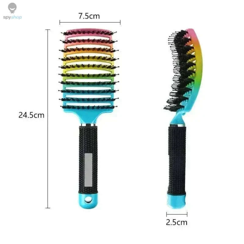 Exfoliating Hair Brush for Gentle Scalp Care and Detangling-Black-HuLQingJieZhua