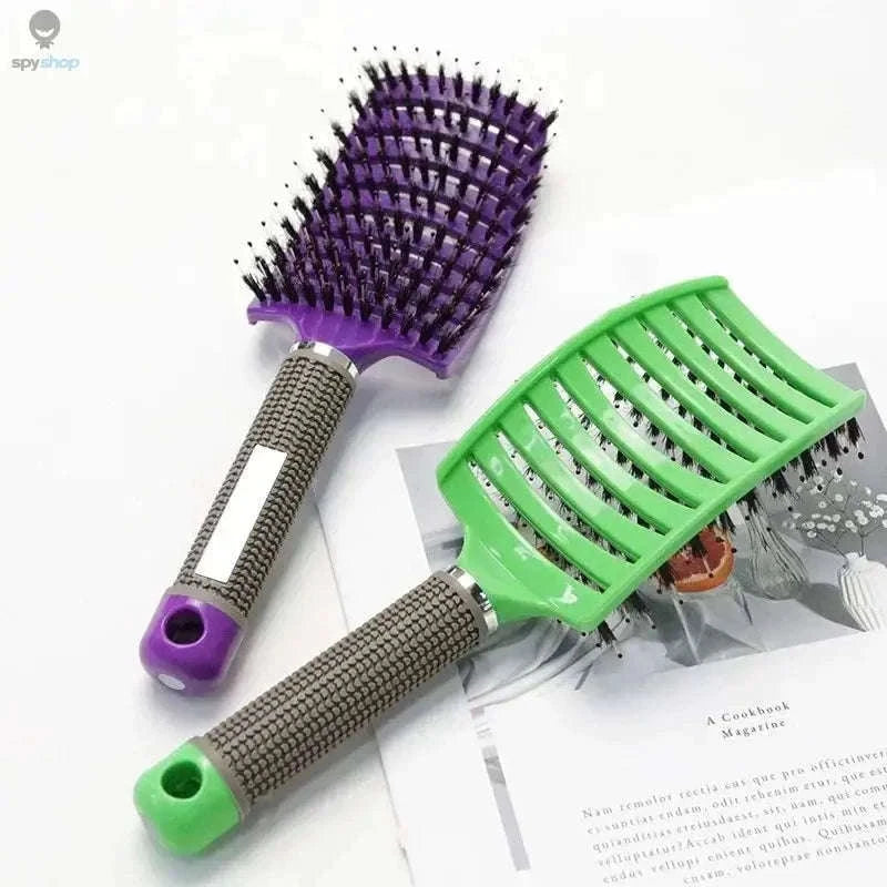 Exfoliating Hair Brush for Gentle Scalp Care and Detangling-Black-HuLQingJieZhua