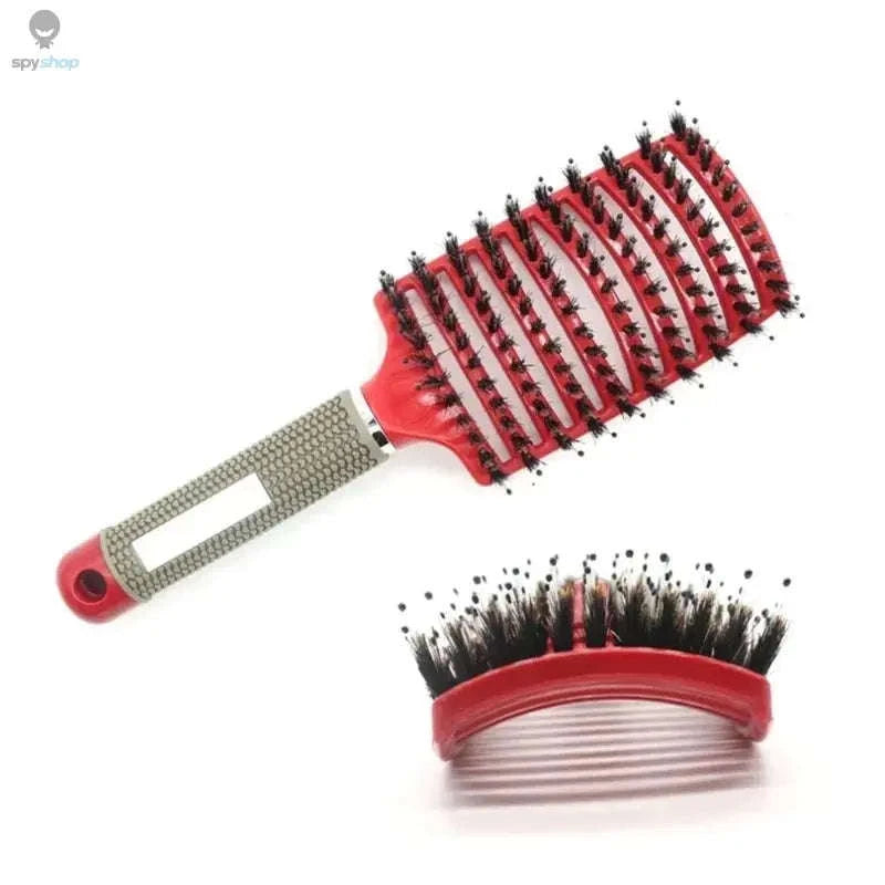 Exfoliating Hair Brush – Gentle Scalp Care and Easy Detangling for Wet & Curly Hair-Black-HuLQingJieZhua