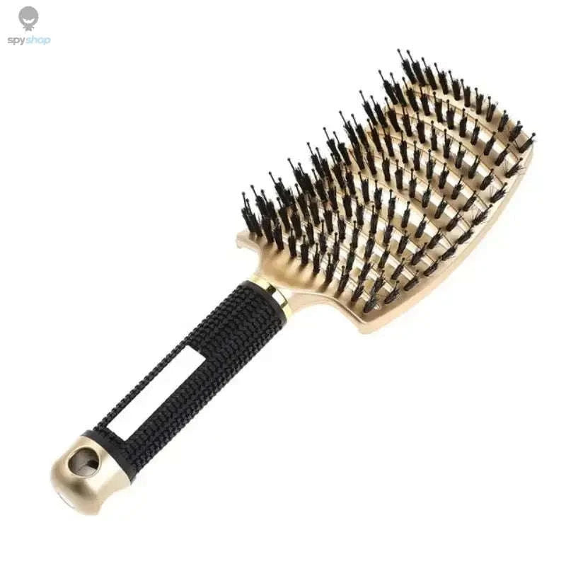 Exfoliating Hair Brush – Gentle Scalp Care and Easy Detangling for Wet & Curly Hair-Black-HuLQingJieZhua