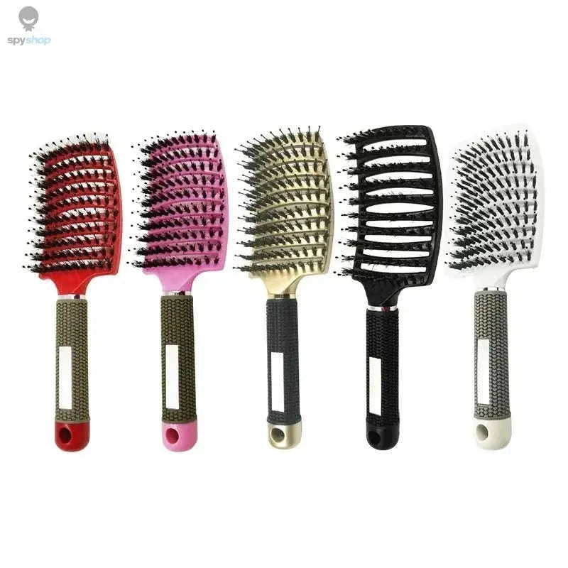 Exfoliating Hair Brush – Gentle Scalp Care and Easy Detangling for Wet & Curly Hair-Black-HuLQingJieZhua