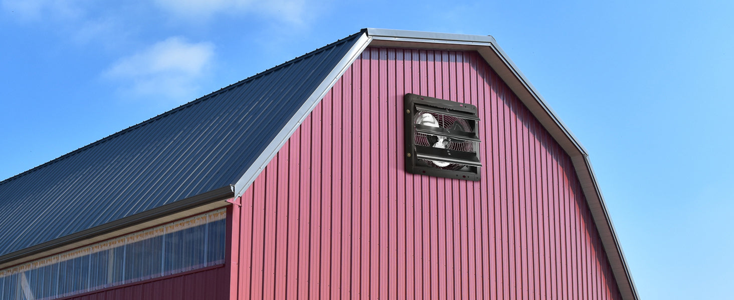 SucceBuy Shutter Exhaust Fan AC/ EC-motor 10-Speed Adjustable Wall Mount Attic Ventilation and Cooling for Greenhouses Garages