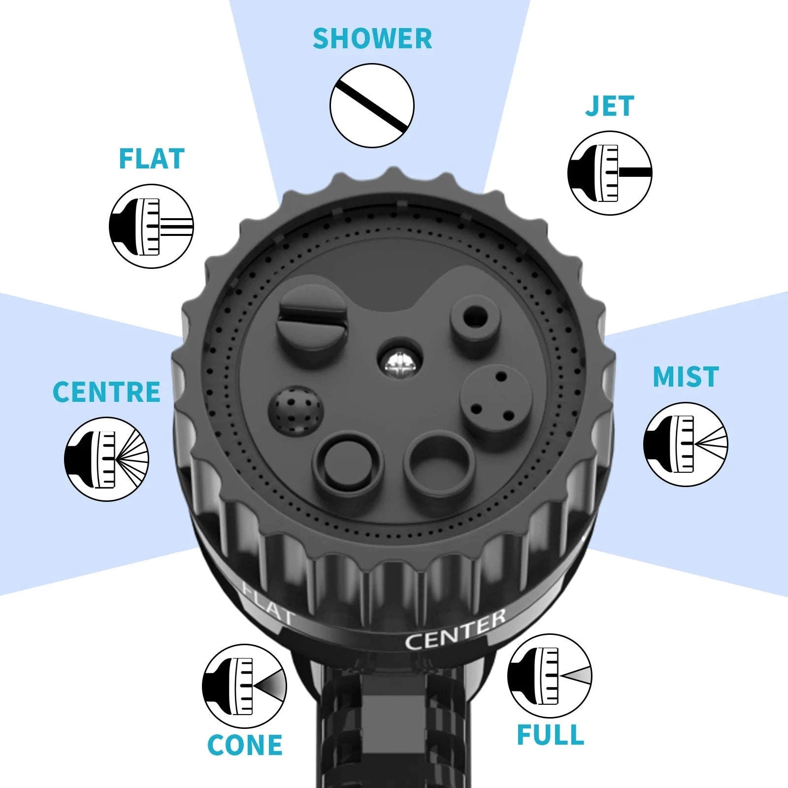 Expandable Garden Hose with 7‑Mode Spray Nozzle-Blue / 150ft / UNITED KINGDOM