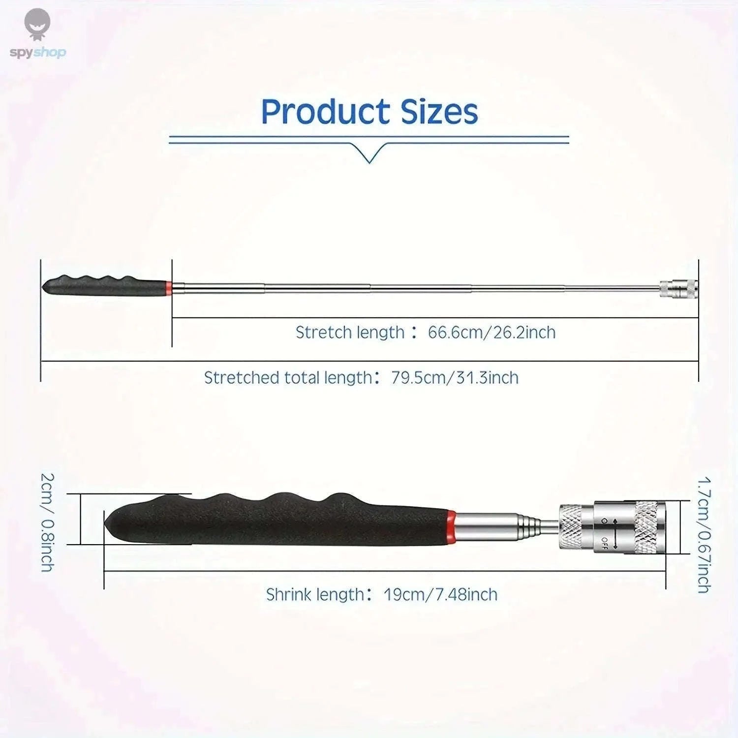 Extendable Magnetic Pick Up Tool with LED Torch-Magnetic Rod