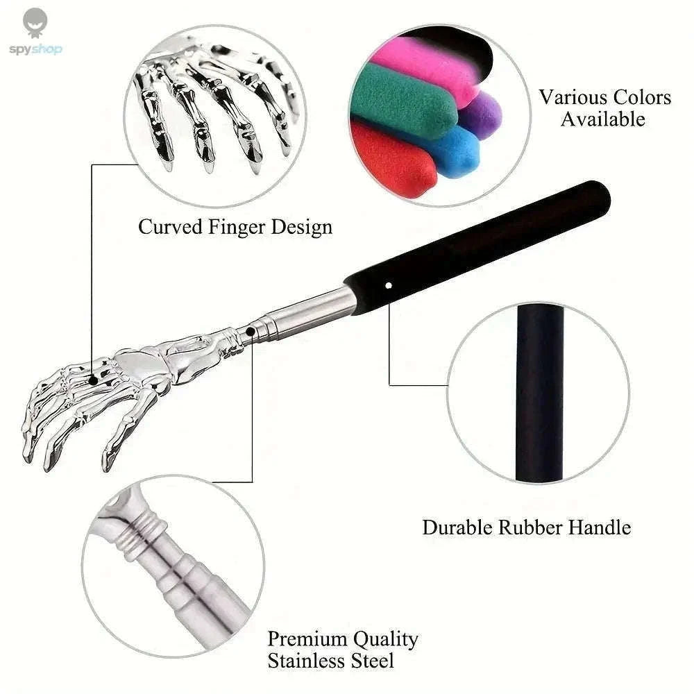 Extendable Stainless Steel Back Scratcher for Quick Relief-BALCK