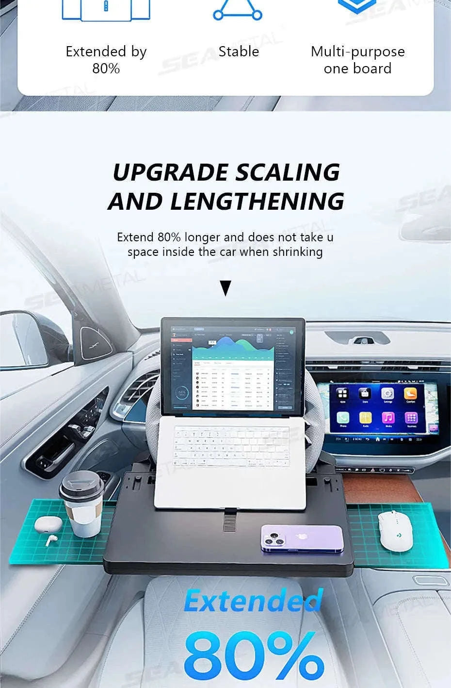 Extendable Steering Wheel Tray for Car-1pc