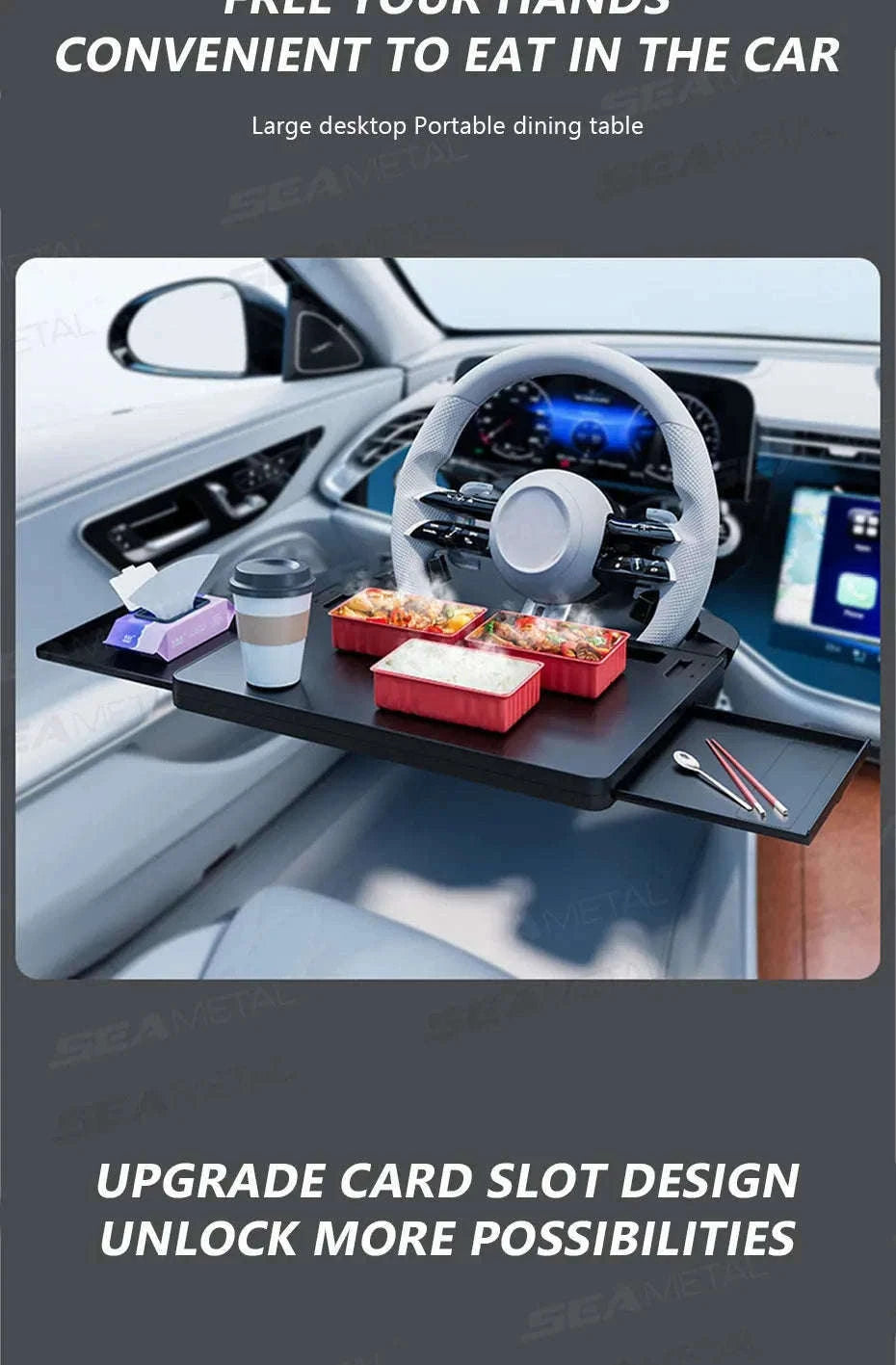 Extendable Steering Wheel Tray for Car-1pc