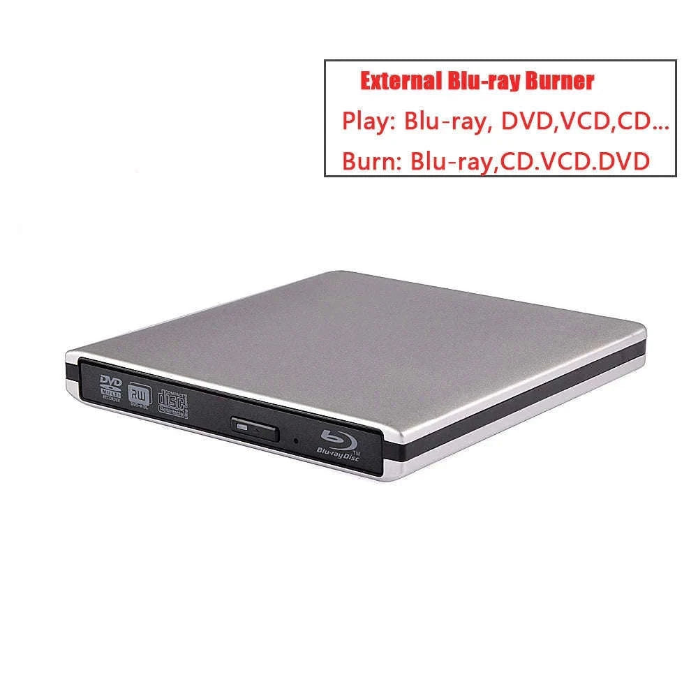 External USB 3.0 Blu-Ray Burner & Reader for Disc Access-Blu ray burner
