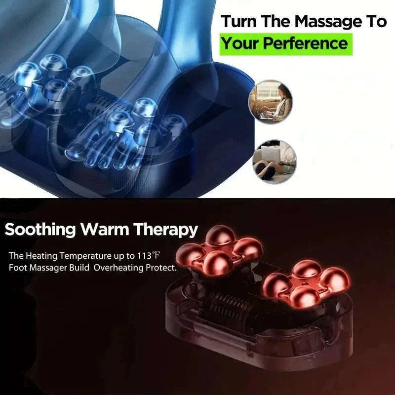 Extra Big Electric Foot Massager with Heat and Shiatsu Kneading-Foot Massager B / US Plug