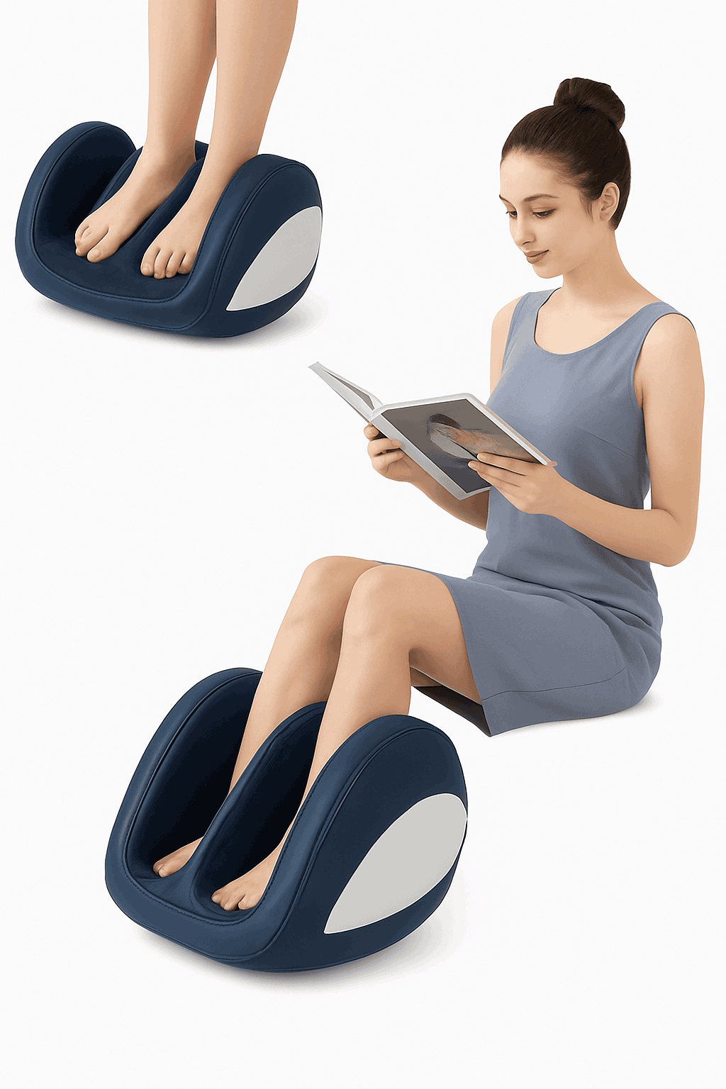 Extra Big Electric Foot Massager with Heat and Shiatsu Kneading-Foot Massager B / US Plug