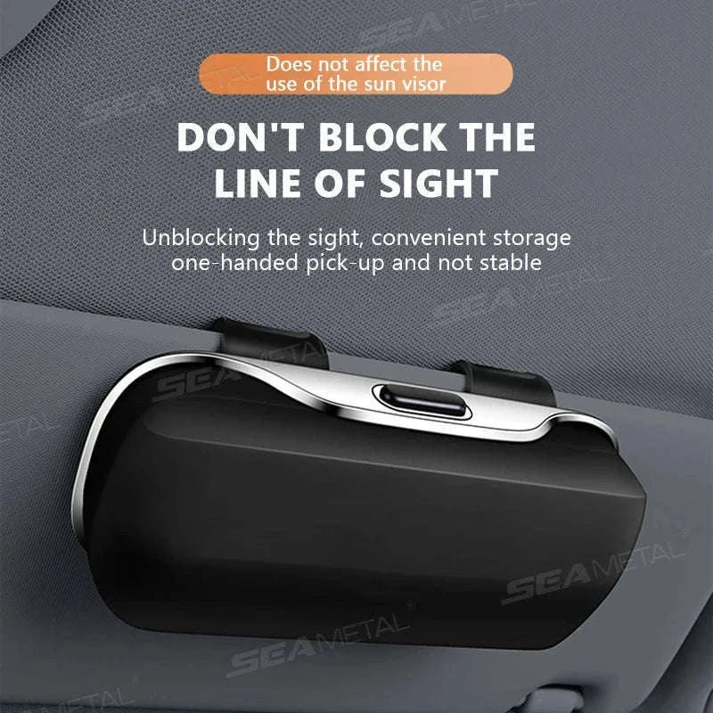 Extra-Large Car Glasses Case for Sun Visor-Brown 1pc