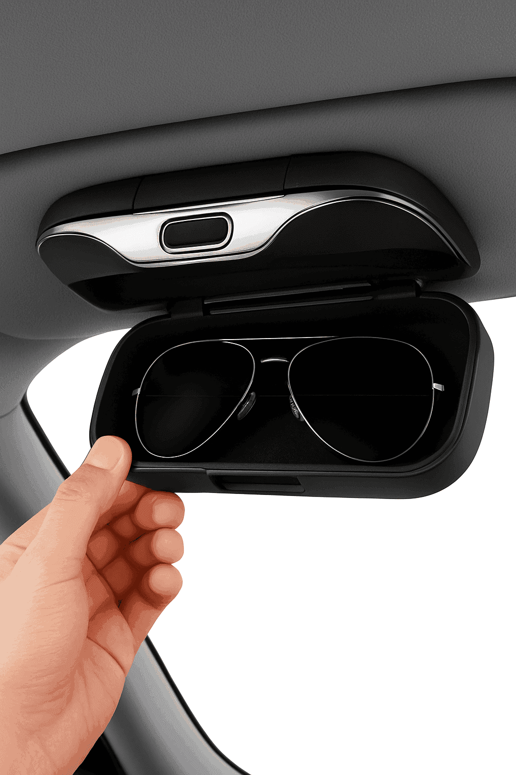 Extra-Large Car Glasses Case for Sun Visor-Brown 1pc